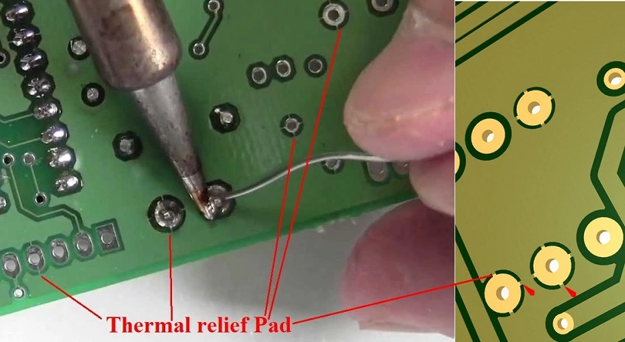 mạch in PCB, thiết kế, Thermal Relief 